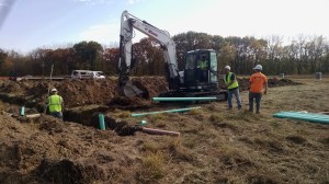 Septic system is nearly complete.